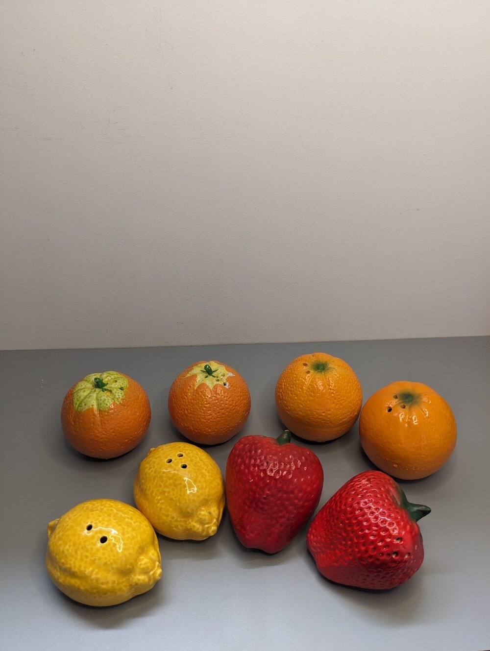 Vintage Fruit And Vegetable Salt And Pepper Shaker Lot 4 Sets EUC Japan 1960s